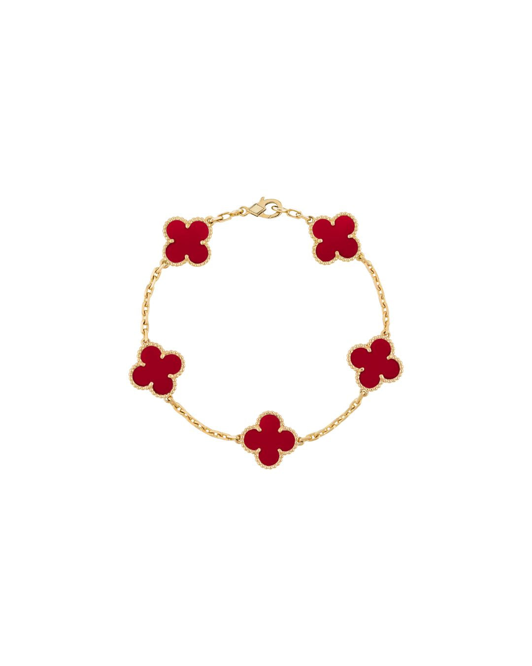 5 LEAF BRACELET - CARNELIAN (RED) STONE