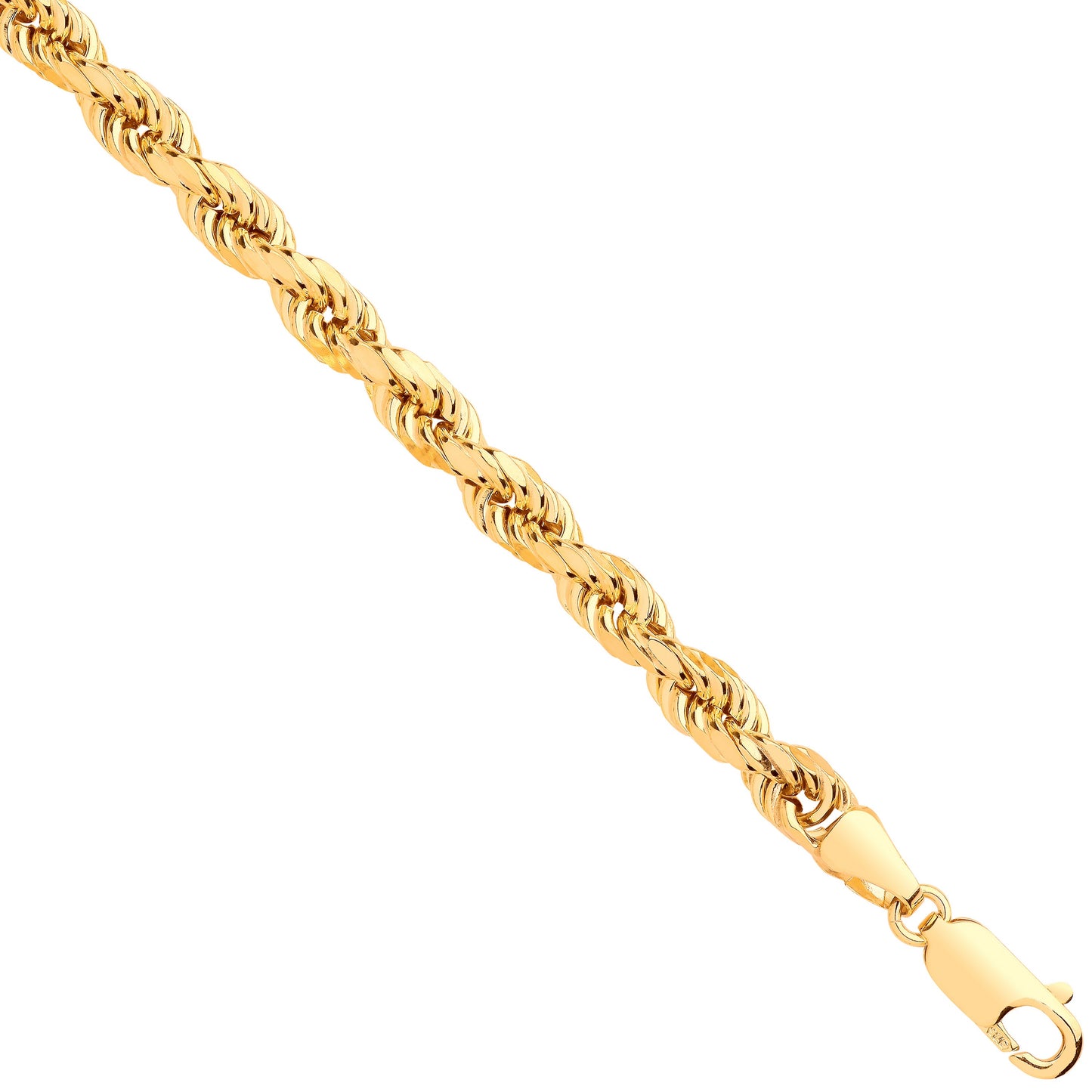 9kt Solid Diamond Cut Rope Chain - 4.2mm