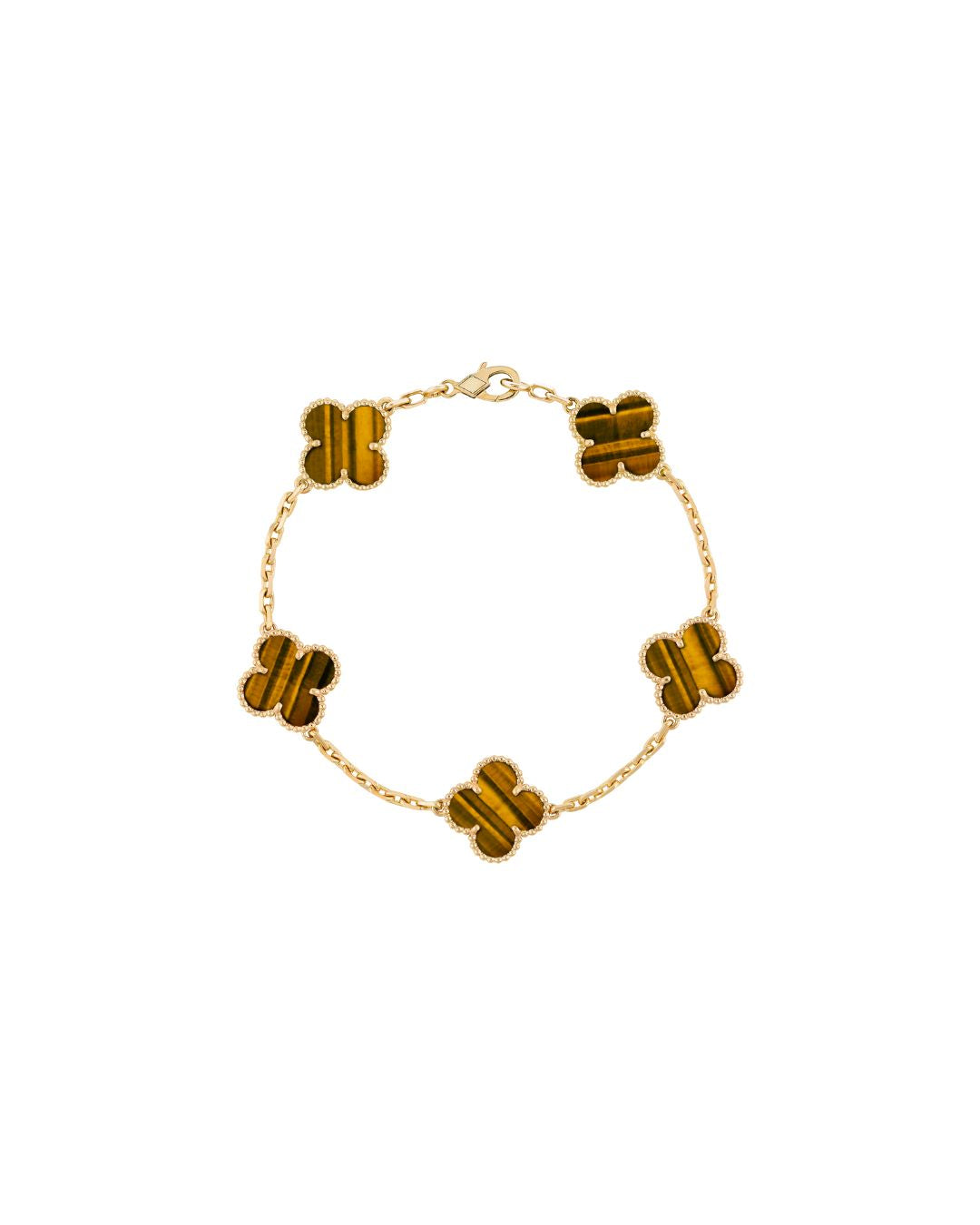 5 LEAF BRACELET - TIGERS EYE STONE