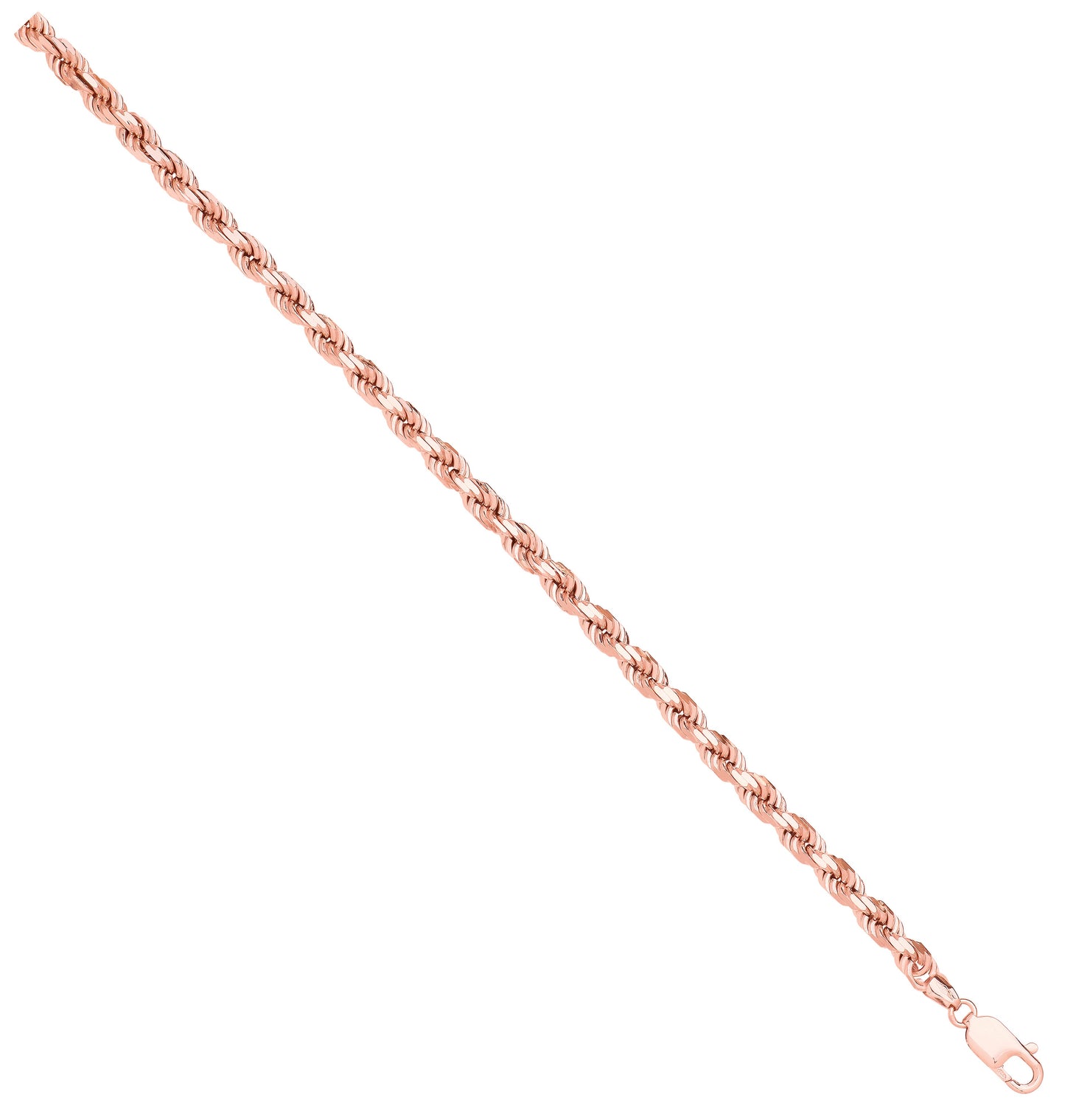 9kt Solid Gold Diamond Cut Rope Chain - 5.2mm