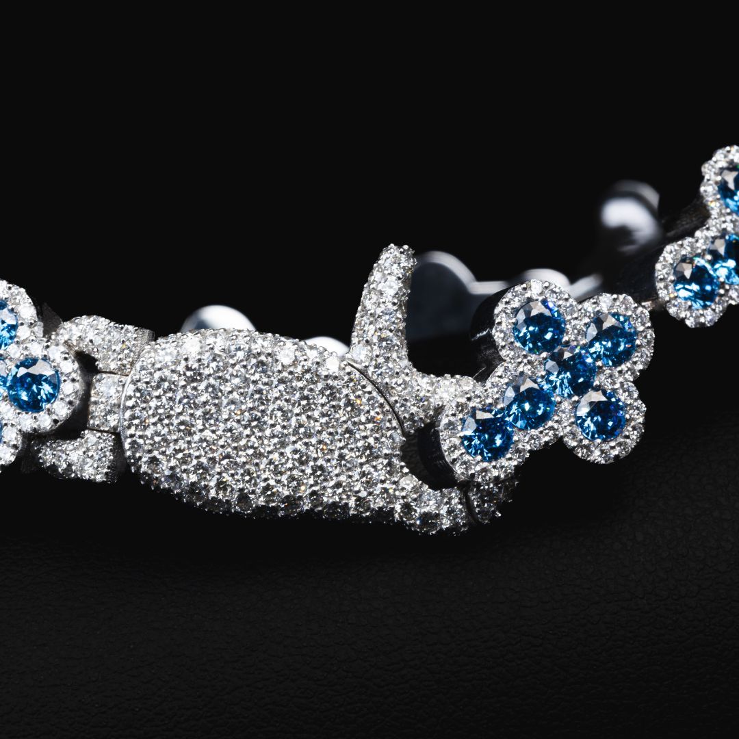 Diamond Blue Cross Bracelet