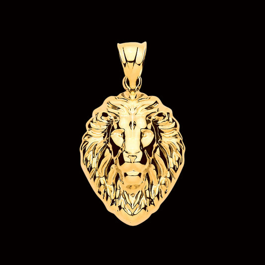 9KT Yellow Gold Lion Head Pendant