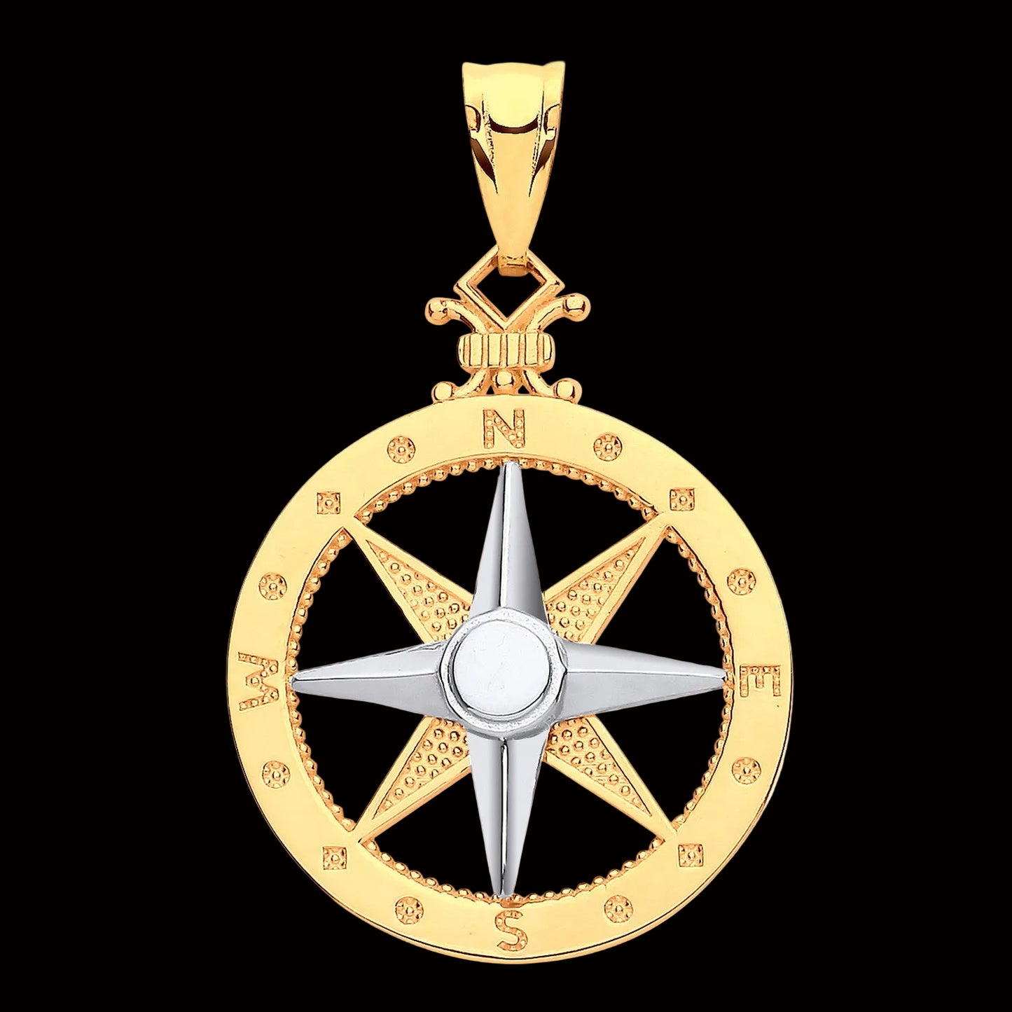 9KT Yellow Gold Compass Pendant