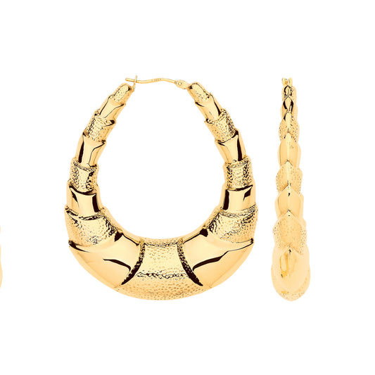 BAMBOO SPINE HOOP EARRINGS