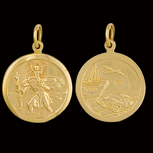 9KT Yellow Gold St Christopher Pendant